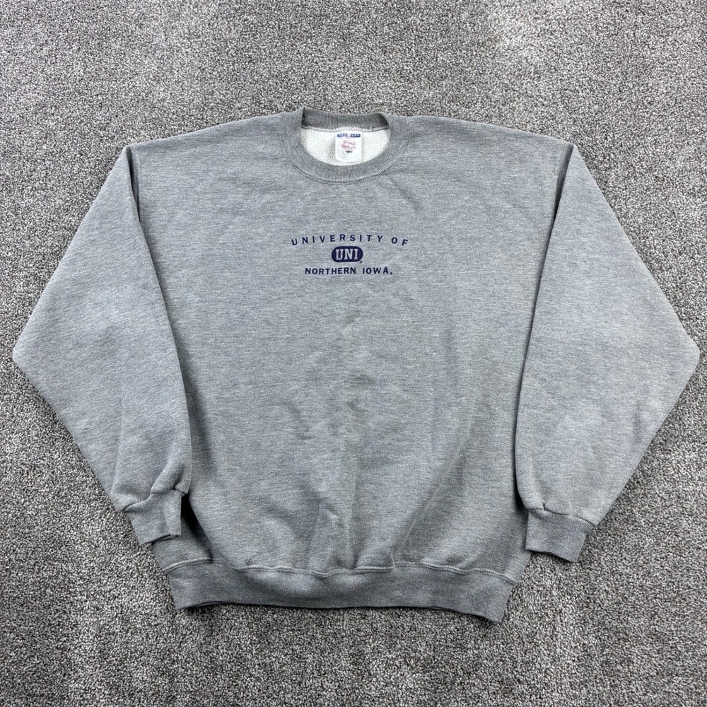 Vintage University of Northern Iowa Sweatshirt Mens XL‎ Gray Crewneck Pullover